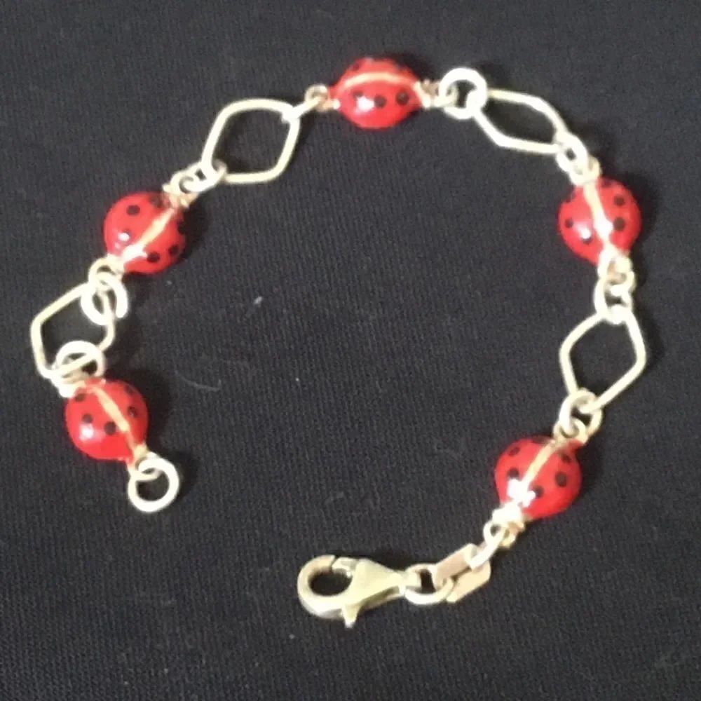 SterlingΒ SilverβLadybugβBacelet